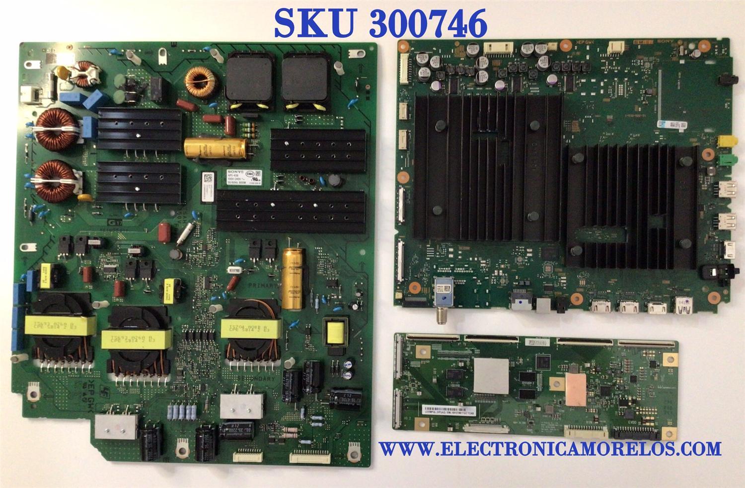 KIT DE TARJETAS PARA TV SONY / NUMERO DE PARTE MAIN A5026193A 422 / 1-010-522-31 / A-5026-193-A 422 / FUENTE 101055211/ 1-010-552-11 / APS-438 / T-CON 6871L-6380B / 6870C-0848C / 6380B / LE550PQL(HP)(A2) / PANEL YDBO055UTG01 / MODELO XR-55A90J / XR55A90J
